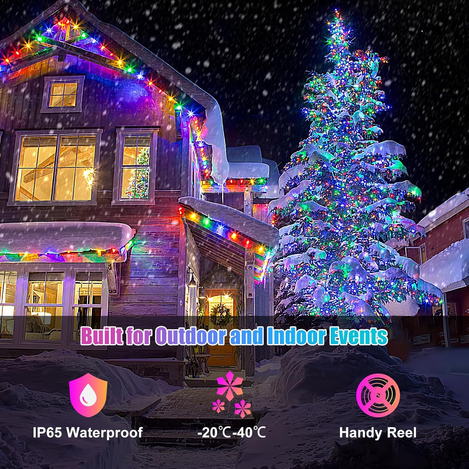Rgb Smart Ic String Lights 16Ft/5M [App & Remote Control], 50 Leds Multicolor Fairy Lights, Usb Powered & Ip65 Waterproo