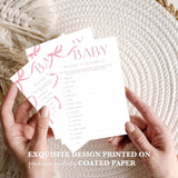 Pink Bow Baby Shower Games, Baby Word Scramble Game Set, 5"X7" & 25 Pcs Gender Neutral Party Decorations Supplies Favors Ideas-B05