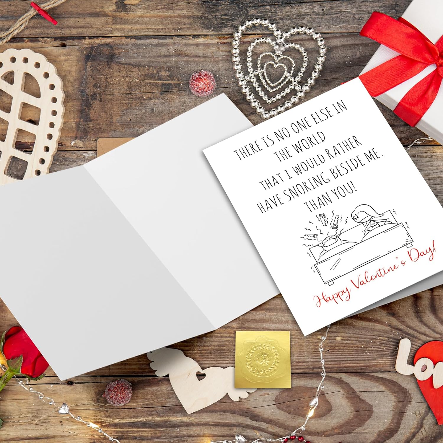 Funny Snoring Valentines Day Card For Husband, Happy Valentine’S Day Card Gift For Boyfriend, There’S No One Else