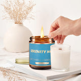 Serenity Now, Funny Lavender Vanilla Scented Candle, 100% Soy Wax | Seinfeld Merch Galentines Day Friendship Gifts For Women | Seinfeld Gifts Themed Merchandise | Birthday Present Idea For Friends