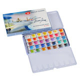 Extra Fine Watercolor Set 35 Full Pans (2.5Ml), Artist-Grade, High-Pigment, Vibrant & Lightfast Colors In Durable Metal Case, Art Supplies By Nevskaya Palitra