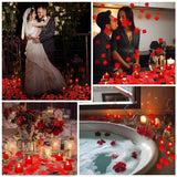 6000 Pcs Artificial Rose Petals With 72 Pcs Flameless Led Candles Romantic Decorations Fake Candles Anniversary Decorations For Valentine'S Day Wedding Night(Red)