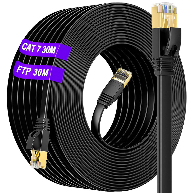 Cat 7 Ethernet Cable 100Ft Outdoor Indoor, High Speed Long Internet Network Ca