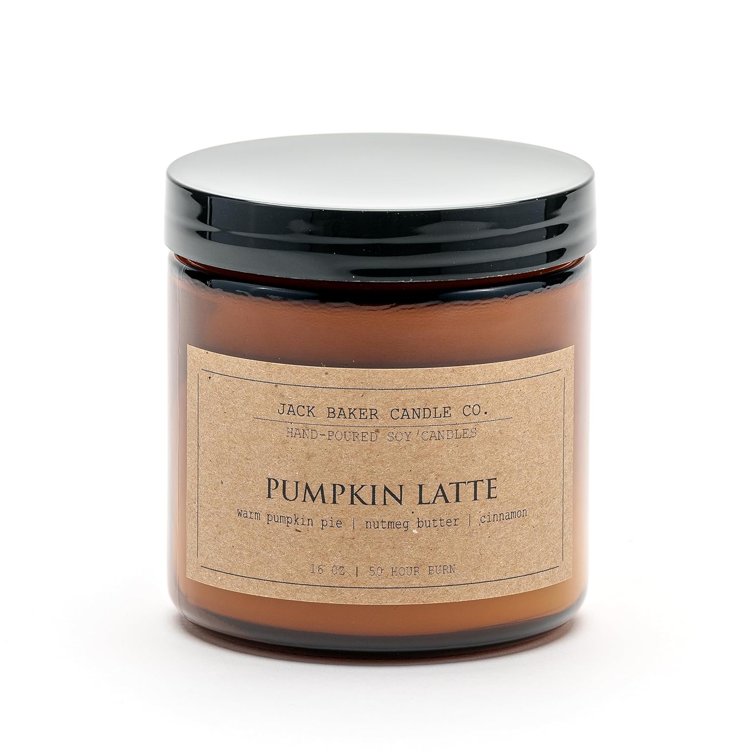 Pumpkin Latte Candle, Made With Soy Wax And Essential Oils, Warm Pumpkin Pie & Nutmeg Butter & Cinnamon Fragrance, 16 Oz.