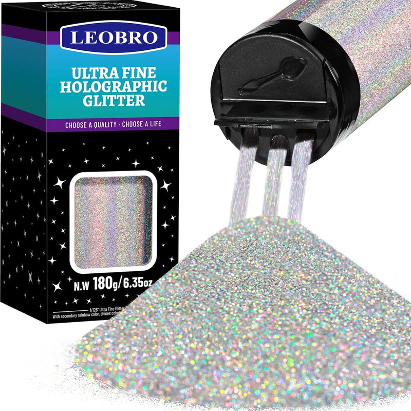 Holographic Ultra Fine Glitter, 180G/6.35Oz Resin Glitter Powder Sequins Flake