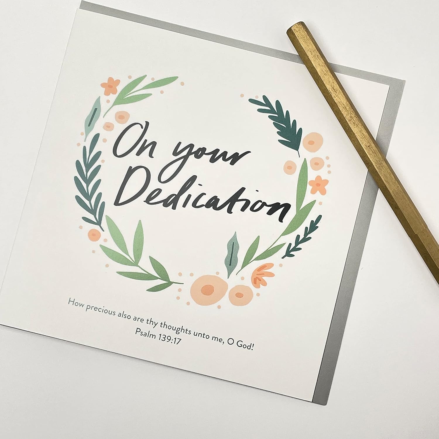 Old English Co. Dedication Card For Boy Or Girl - Christian Dedication For Grandson Or Granddaughter - Blank Inside With Envelope