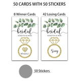 Bridal Shower Scratch Off Game Cards, Eucalyptus Greenery Bridal Lottery Tickets, Gold Foil Wedding Shower Games Ideas, Bachelorette Party Activities & Decorations (50 Pack)-15