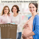 Hilarious Baby Shower Games, Baby Word Scramble, 30 Double-Sided Fill In Game Cards & 1 Answer Card For Gender Reveal Party Favor Decorations Supplies - A07