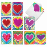 - 20 Assorted Valentine'S Day Cards Bulk (4 X 5.12 Inch) - Boxed Greetings (10 Designs, 2 Each) - Tie-Dye Hearts Am9162Vdg-B2X10