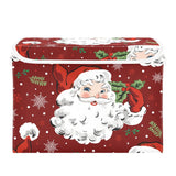 Christmas Santa Claus Storage Bins With Lids And Carrying Handle,Foldable Storage Boxes Organizer Containers Baskets Cube With Cover For Home Bedroom Closet Office