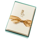 Cowgirl Boots Cards, Pack Of 10 Cards With Envelopes, All Occasion Greetings, Blank Inside, Gold Foil Embossing, La Petite Press Collection Boxed Set, 3.25" X 4.75"