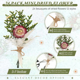 24 Pcs Boho Dried Flower Bouquet Mini Wedding Handmade Dry Flowers Decor For Vase Crafts Diy Photo Boutonniere For Men Floral Plant For Bridesmaid Gift Birthday Decor (Gerbera Daisy)