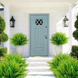 12 Bundles Artificial Boston Ferns Artificial Plants Outdoor Greenery Stems Faux Shrubs Uv Resistant For Garden Front Porch Table Window Box Home Decorations