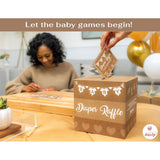 Baby Shower Games For Girl Or Boy, 50 Diaper Raffle Tickets, Diaper Raffle Ticket Cards Box, Baby Shower Decorations, Raffle Prizes, Ideas