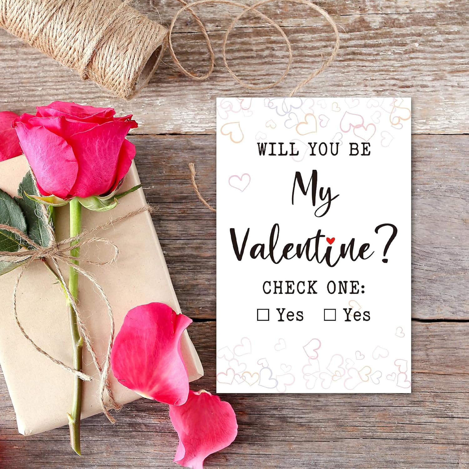 Funny Valentines Day Card For Boyfriend Girlfriend, Will You Be My Valentine Card Gift For Him Men (Check One), 8 X 5.3 In, Blank Inside, Red Envelope