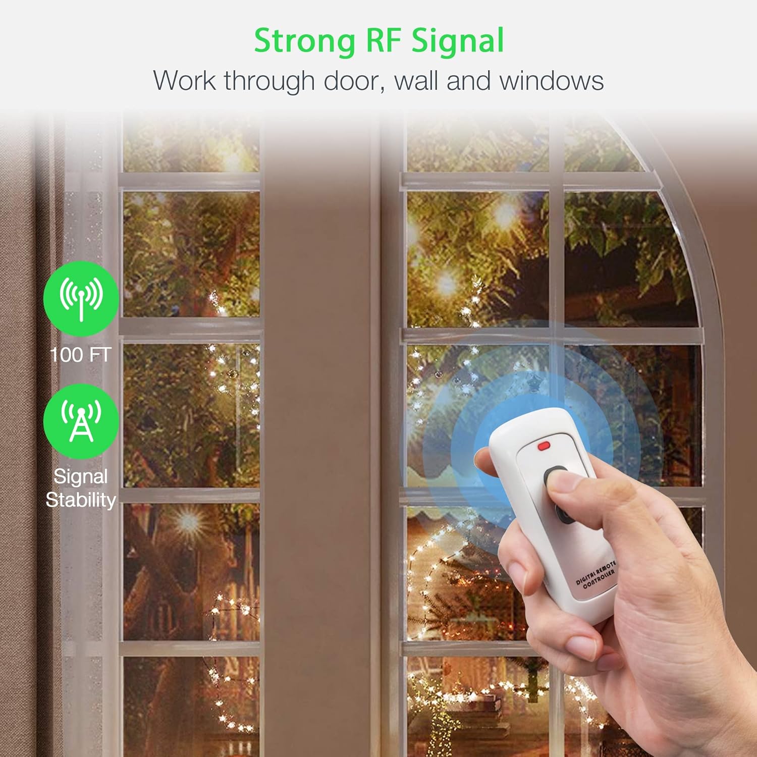 Remote Control Outlet, Wireless Electrical Plug Switch For Lights, Lamps, Fans, 100Ft Rf Range, 1200W (1 Remote + 1 Outlet)