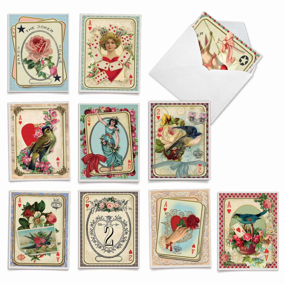 - 10 Boxed Valentine Note Cards With Envelopes - Loving, Heartfelt Assorted Greeting Cards For Valentine'S Day (4 X 5.12 Inch) - All Decked Out M2381Vdg-B1X10