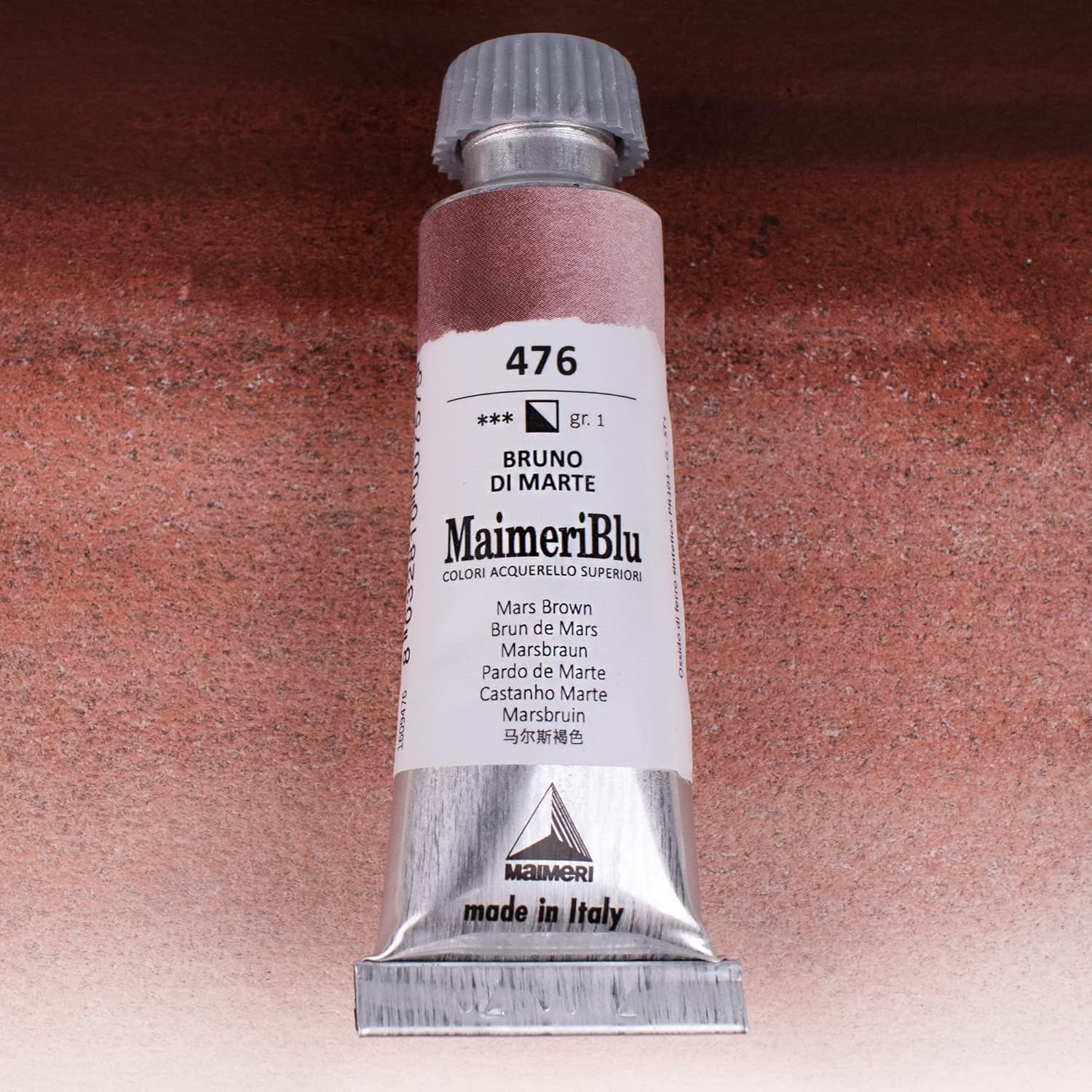 MaimeriBlu 12ml Single-Pigment Watercolor Paint - Mars Brown PR101 Professional Watercolor Paint - Lightfast and Transparent Watercolor Paint Tube for Artists
