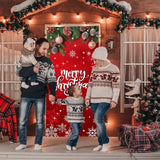 Christmas Door Cover Merry Christmas Backdrop Door Banner Photography Hanging Cover Photo Booth Props For Christmas Home Decoration Indoor Outdoor