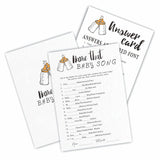 Popin Bottle Baby Shower Game - 30 Name That Baby Song Cards, 5 X 7 Inches Double-Sided Fill-In Game Cards For Gender-Neutral Boys Or Girls, Party Favor & Supplies