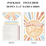 Sunshine Fill In Baby Shower Game Cards - Here Comes The Son - Mommy Or Daddy Game For Boys - Baby Announcement Gender Reveal Baby Shower Party Activities For New Parents To Be - A06