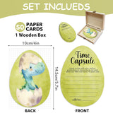 Baby Time Capsule Box 1St Birthday - Time Capsul For First Birthday Party Games, Guest Messages & Milestone Memories For Baby Boy Or Girl, 50 Pcs Dragon Egg Theme Cards -A04