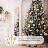 10Pcs Glitter Christmas Leaves Picks Artificial Leaf Spray Picks Christmas Tree Poinsettia Stems Branches Picks For Xmas Wreath Wedding Table Centerpiece Decorations Golden