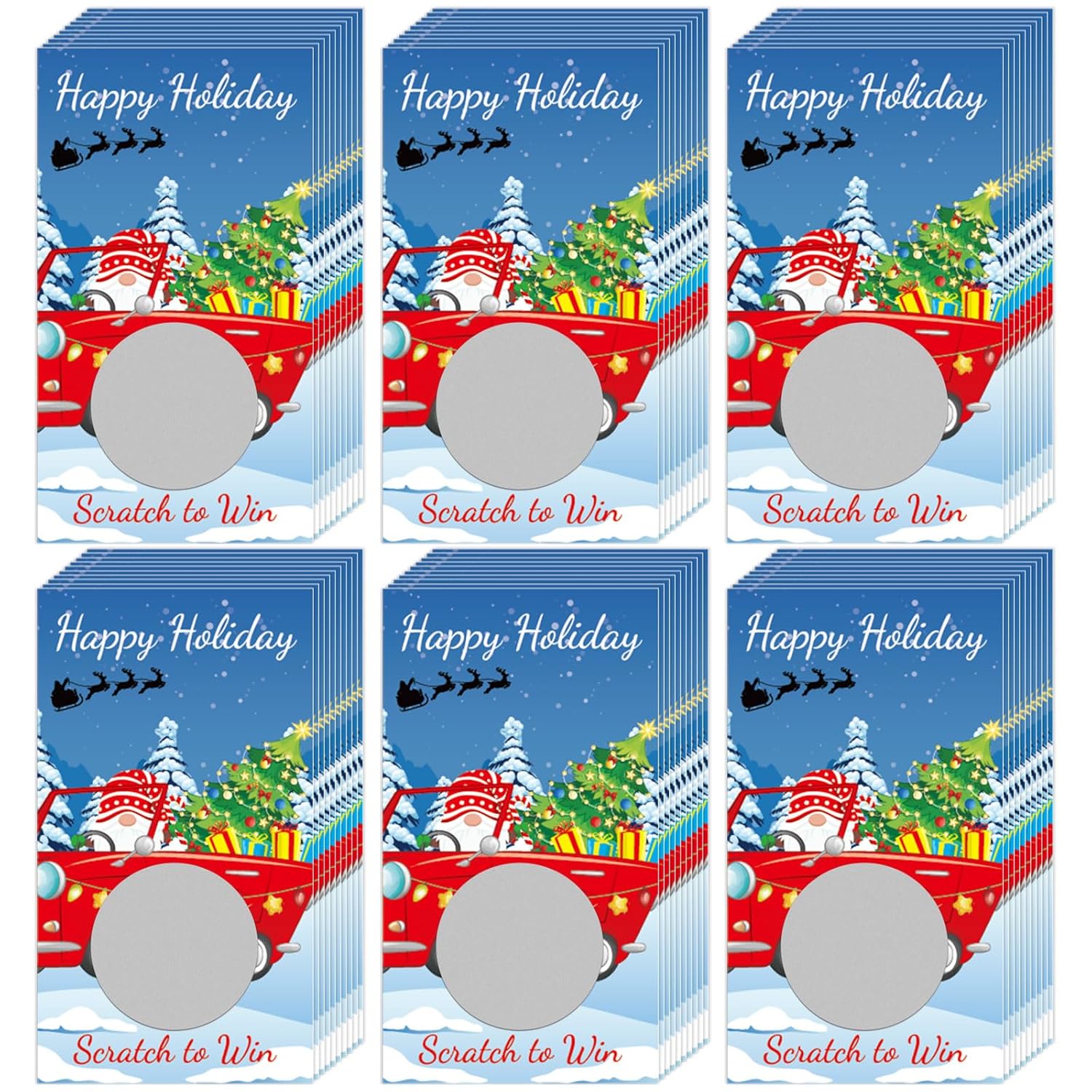 60 Pieces Christmas Scratch Off Cards Stickers Xmas Party Games Xmas Blank Gift Certificate For Festive Raffle Tickets 3.5 X 2.1 Inch Christmas Dwarf Party Favors Games Supplies