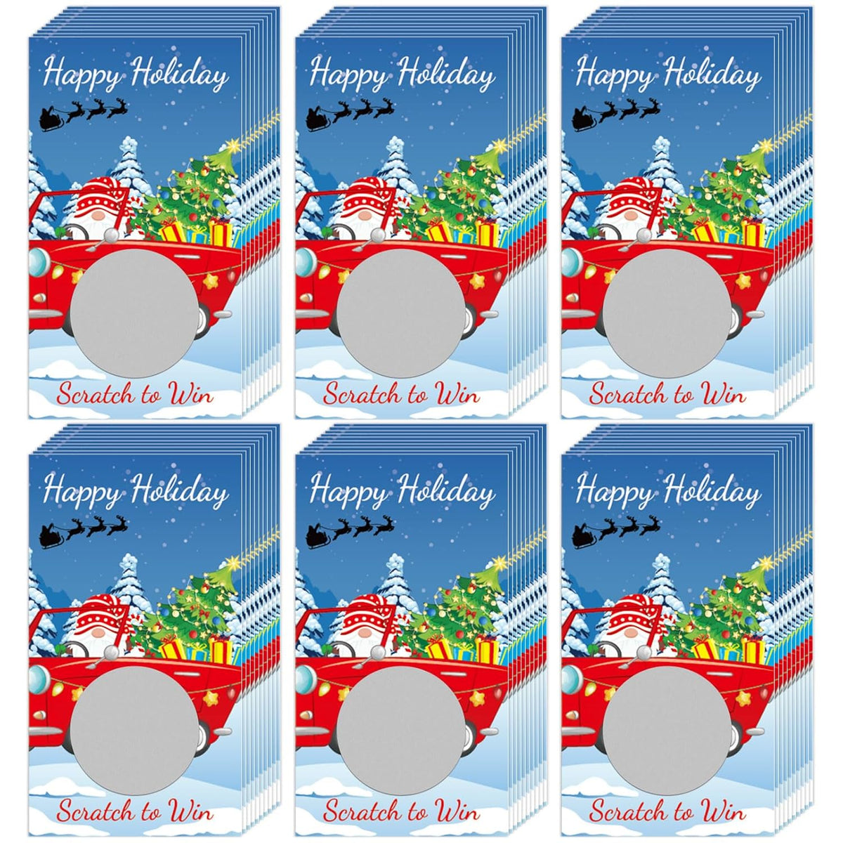 60 Pieces Christmas Scratch Off Cards Stickers Xmas Party Games Xmas Blank Gift Certificate For Festive Raffle Tickets 3.5 X 2.1 Inch Christmas Dwarf Party Favors Games Supplies