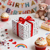 Funny Birthday Wrapping Paper Roll, “Happy F*Cking Birthday” Design With Red Hearts, Bold Humor Gift Wrap For Adults, Friends, Gag Gifts, Birthdays, Mini Roll 17 In X 16.4 Feet