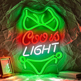 Beer Bar Neon Sign Green LED USB Light for Man Cave Wall Decor Party Room Sign