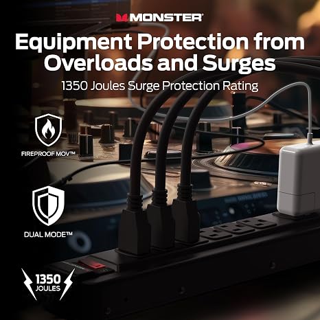 Professional Surge Protector Power Strip Fireproof MOV Technology for Audio Gear Computer Equipment