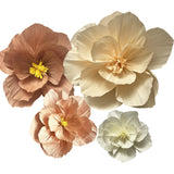 Crepe Paper Flowers Decoration For Wall Total 9 Pcs, Artificial Flowers For Wedding Decor,Flower Backdrop Decor, Baby Bridal Shower Birthday Party, Pink Peach Beige 3D Wall Flowers