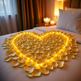 500Pcs Gold Artificial Silk Flower Petals Silk Rose Petals Fake Emulation Rose Pedals To Throw For Hotel Home Parties Anniversaries Wedding Decor, Artificial Flower Petals For Party Home Hotel