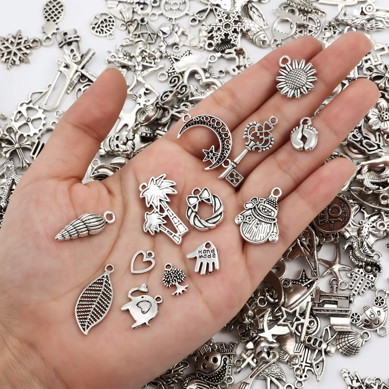 300 Pieces Smooth Tibetan Silver Metal Charms Pendants For Diy Craft Jewelry M