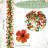 2 Pack Artificial Flowers Garland Ivy,Spring Summer Decor Uv Resistant Fake Daisy Vines Floral Vine Silk Hanging Flower For Decor Home Garden Wedding Photo Booth Backdrop (Red Orange Yellow)