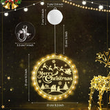 Merry Christmas Window Light Decorations Xmas Led Decorative Window Battery Operated 3D Acrylic Hanging Light With Sucti