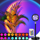 Sunset Lamp Projection LED Light with Remote Multicolor 360° Rainbow Night Light