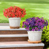 Artificial Fake Pansy Flowers For Outdoor Spring Decor, 12 Bundles Realistic Silk Pansies With Eucalyptus Stem Faux Plants Uv Resistant For Outside Planters Garden Window Cemetery (Fuchsia Purple)