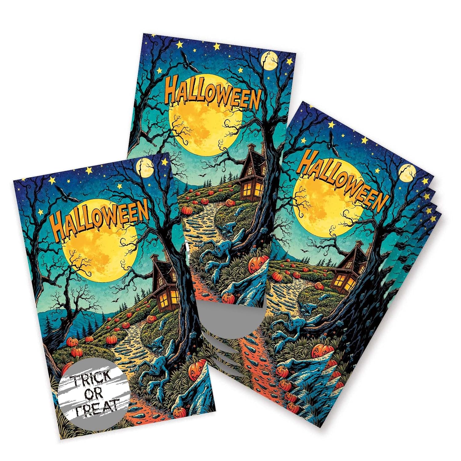 Halloween Scratch Off Cards, 50 Pcs Spooky Scratch Off Stickers For Date Night Family Party Activity, Pumpkin Raffle Tickets For Birthday Baby Shower Bridal Shower - A06