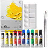 Winsor & Newton Galeria Acrylic Paint, Set of 10x12ml Tubes (includes 2 Brushes, Pad, Palette)