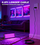 2 Pack 50W LED Black Light IP66 Waterproof Outdoor Flood Light with Plug Switch for Glow Party