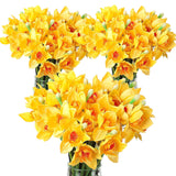 30 Pieces Artificial Daffodils Flowers 16.4 Inches Narcissus Spring Flower Faux Flowers For Home Decor Indoor Decorative Flowers Artificial Flowers For Home Garden Wedding Party (Yellow)