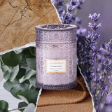Lavender Suede Candle – Eucalyptus, Lavender & Sandalwood 19 Oz Large Wooden Wick Candle | Natural Soy Wax | 90 Hours Clean Burn | Aromatherapy Candle For Relaxation