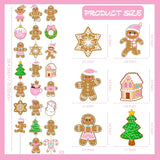 Gingerbread Theme Garlands Pink Christmas Decorations Girls 8Pcs Gingerbread House Xmas Tree Paper Garland Banners Christmas Party Supplies For Winter Holiday Birthday Wall Door Ceiling Decor
