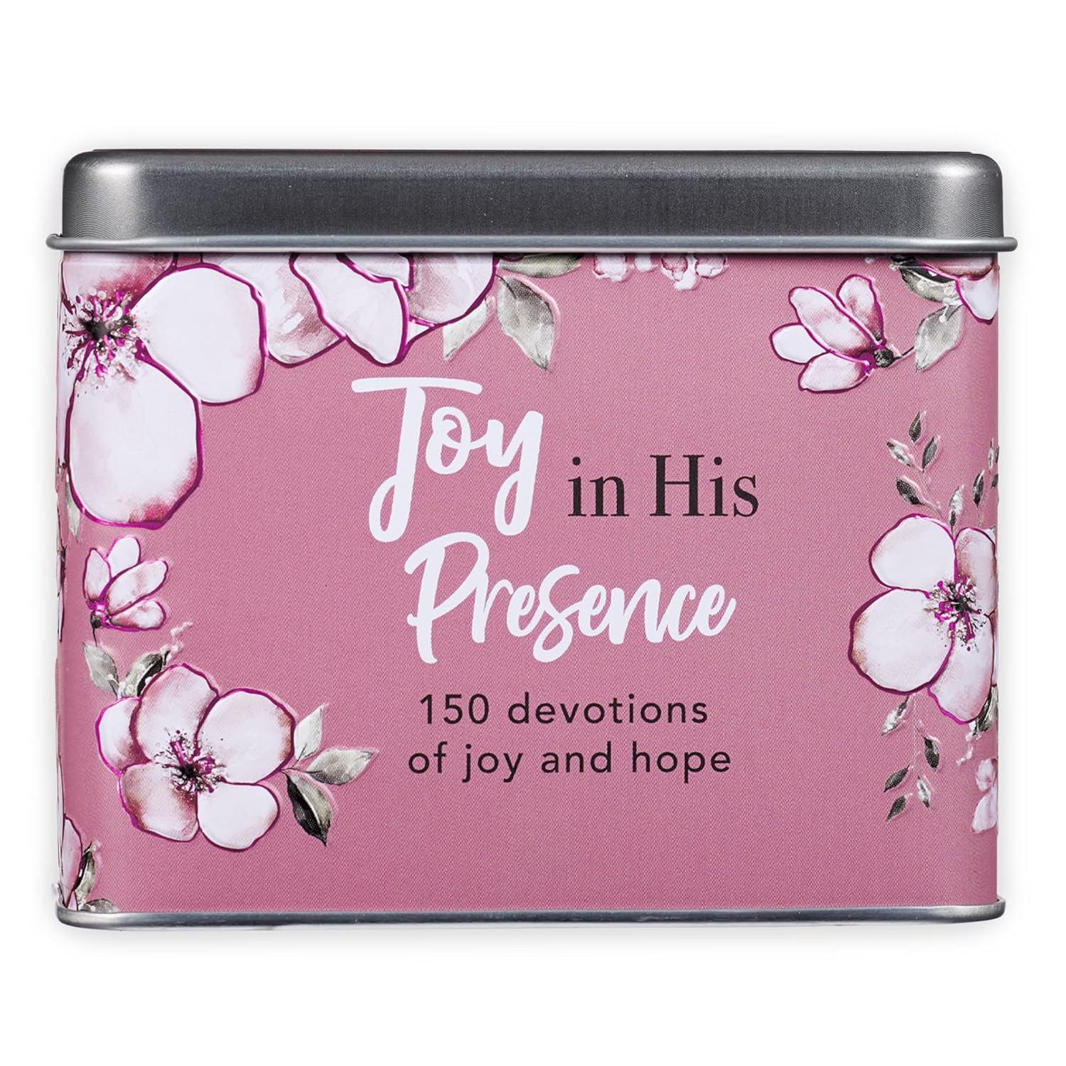 Scripture Devotional Cards For Women: Joy In His Presence – 150 Classic Devotion Prayer Card Encouraging Bible Verse, 75 Double Sided Cards In Sturdy Storage Gift Tin, Floral Pink