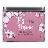 Scripture Devotional Cards For Women: Joy In His Presence – 150 Classic Devotion Prayer Card Encouraging Bible Verse, 75 Double Sided Cards In Sturdy Storage Gift Tin, Floral Pink