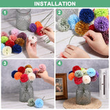 30-Pack Artificial Chrysanthemum Ball Flowers,11 Inch Faux Chrysanthemum Silk Bouquets Real Touch Faux Flowers For Home/Wedding/Christmas/Party[Bright Red]