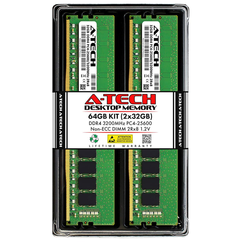 64Gb (2X32Gb) Ddr4 3200 Mhz Udimm Pc4-25600 (Pc4-3200Aa) Cl22 Dimm 2Rx8 Non-Ec