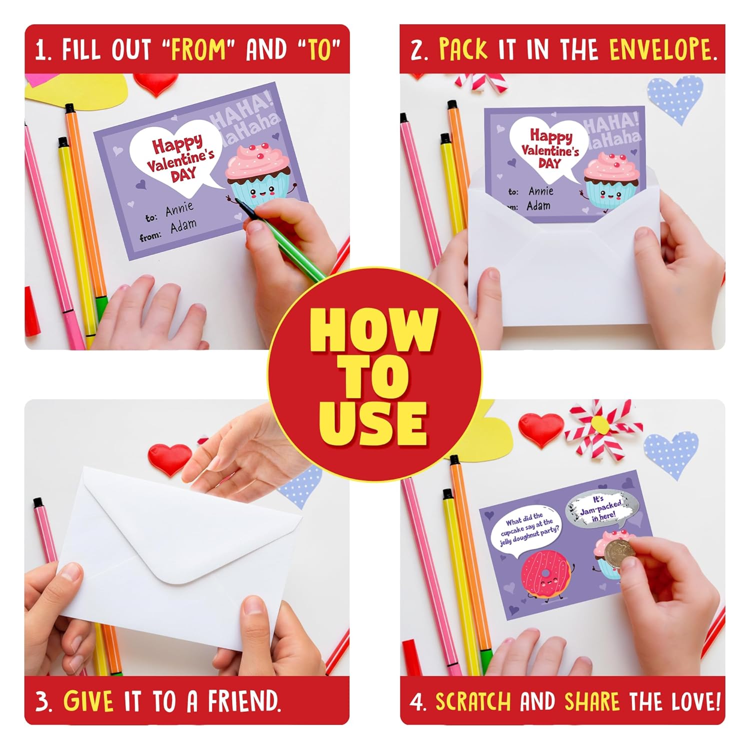 Valentines Day Cards For Kids School, Valentines Day Gifts For Kid Classroom - Valentines Cards For Kids Classroom - Kids Valentines Day Cards For School, Class Valentines Gifts For Boys, Girls, Kids